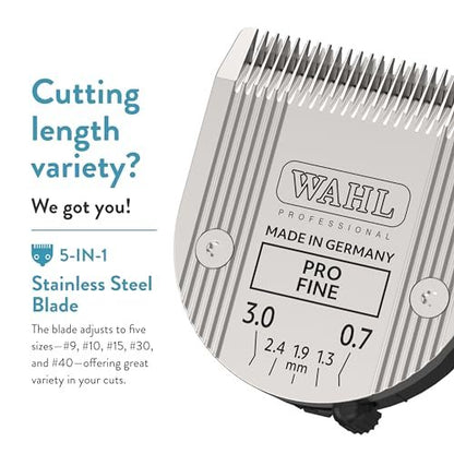 Wahl Professional Animal 5-in-1 Adjustable Clipper Blade Replacement – Silver, for Arco, Bravura, Chromado & More Avelisse