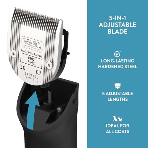 Wahl Professional Animal 5-in-1 Adjustable Clipper Blade Replacement – Silver, for Arco, Bravura, Chromado & More Avelisse