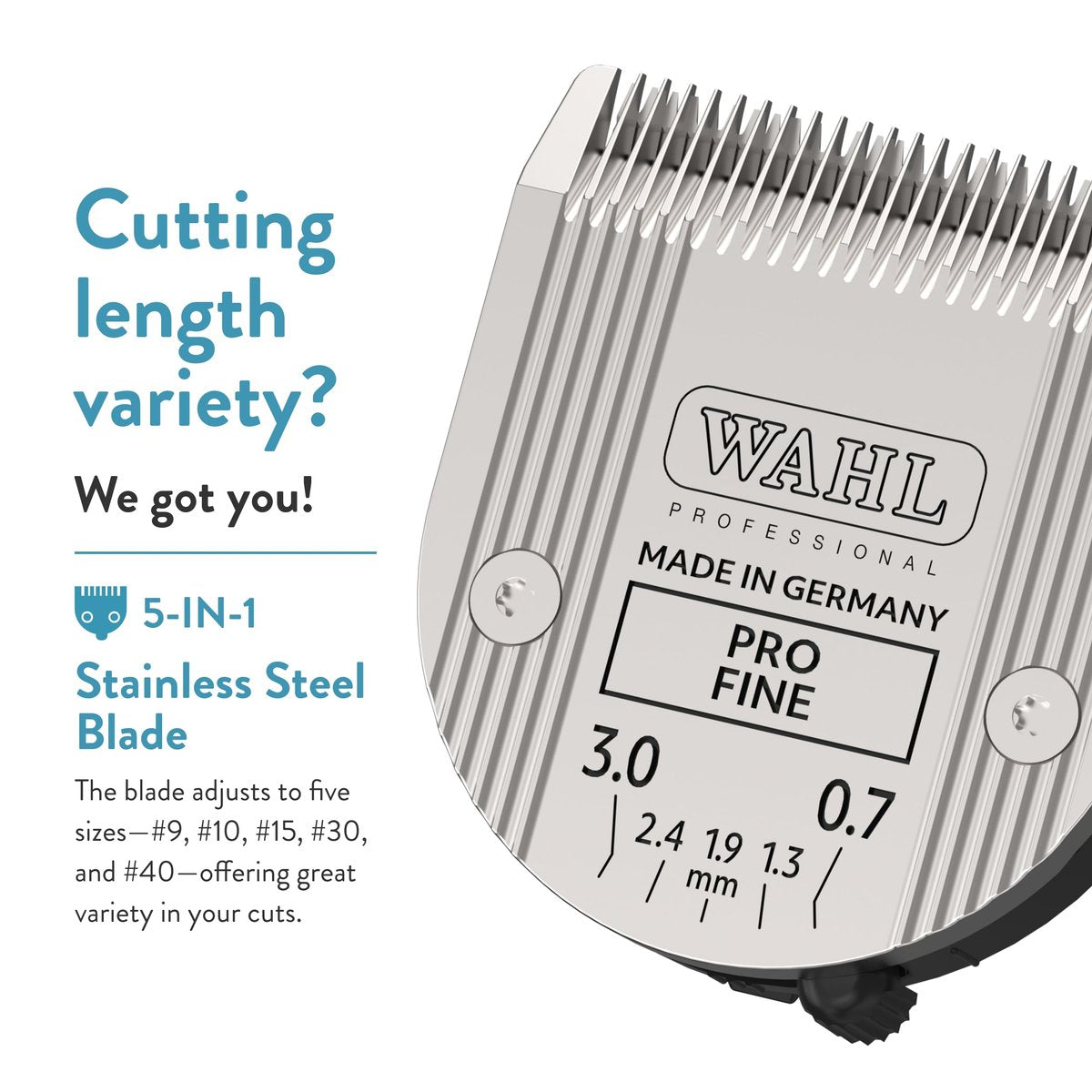 Wahl Professional Animal 5-in-1 Adjustable Clipper Blade Replacement – Silver, for Arco, Bravura, Chromado & More Avelisse