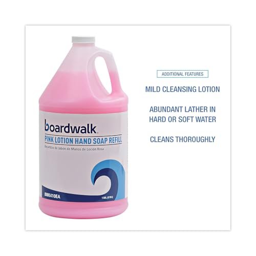 Boardwalk Mild Cleansing Pink Lotion Soap - Gentle Liquid Hand Wash, 1 Gallon (128 oz) Bottle Avelisse