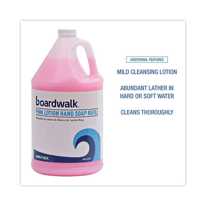 Boardwalk Mild Cleansing Pink Lotion Soap - Gentle Liquid Hand Wash, 1 Gallon (128 oz) Bottle Avelisse