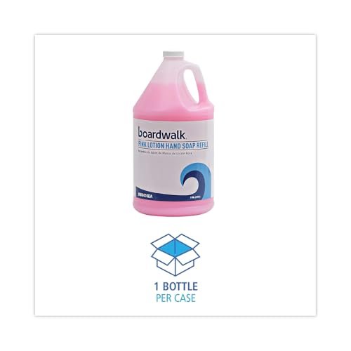 Boardwalk Mild Cleansing Pink Lotion Soap - Gentle Liquid Hand Wash, 1 Gallon (128 oz) Bottle Avelisse