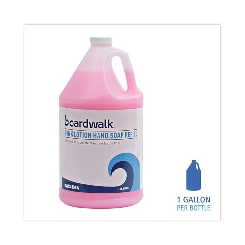 Boardwalk Mild Cleansing Pink Lotion Soap - Gentle Liquid Hand Wash, 1 Gallon (128 oz) Bottle Avelisse