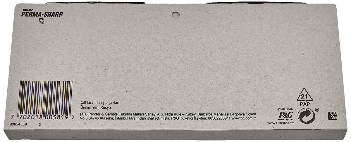 Perma-Sharp Double Edge Safety Razor Blades – 100 Count (5 Packs of 20) - görsel 1