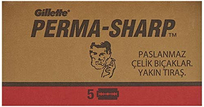 Perma-Sharp Double Edge Safety Razor Blades – 100 Count (5 Packs of 20)