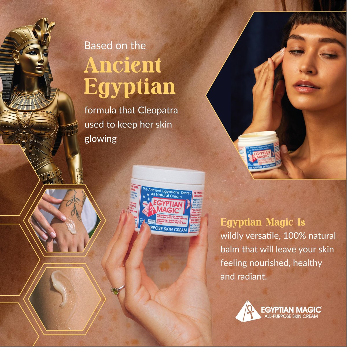 Egyptian Magic All Purpose Skin Cream – 2 oz Jar for Face, Body, Eczema, Scars, Stretch Marks & Tattoo Aftercare - görsel 3