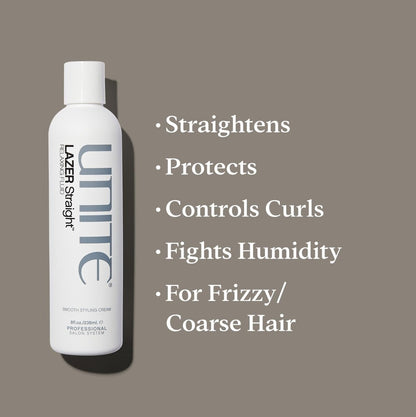 UNITE Hair LAZER Straight Relaxing Fluid – Anti-Humidity Styling Fluid for Smooth, Straight Hair with Thermal Protection – 8 Fl Oz Avelisse