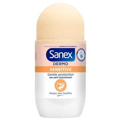 Sanex Dermo Sensitive Extra Cool Roll On Deodorant 50ml – Alcohol-Free, Aluminum-Free for Sensitive Skin