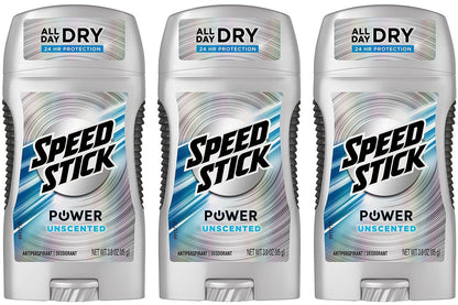Speed Stick Anti-Perspirant Deodorant, Unscented, 3 oz (Pack of 3)