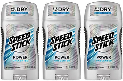 Speed Stick Anti-Perspirant Deodorant, Unscented, 3 oz (Pack of 3)