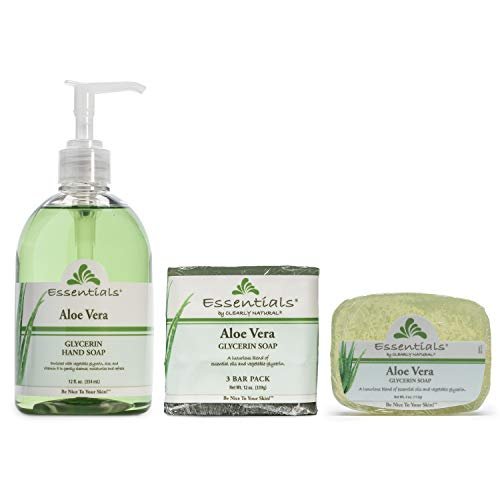 Clearly Natural Essentials Glycerine Bar Soap, Aloe Vera, 12 oz, 3 Count - Gentle Moisturizing Soap - görsel 6