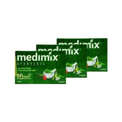 Medimix Real Ayurvedic Soap 125g (Pack of 3) – Natural Herbal Cleansing Bar