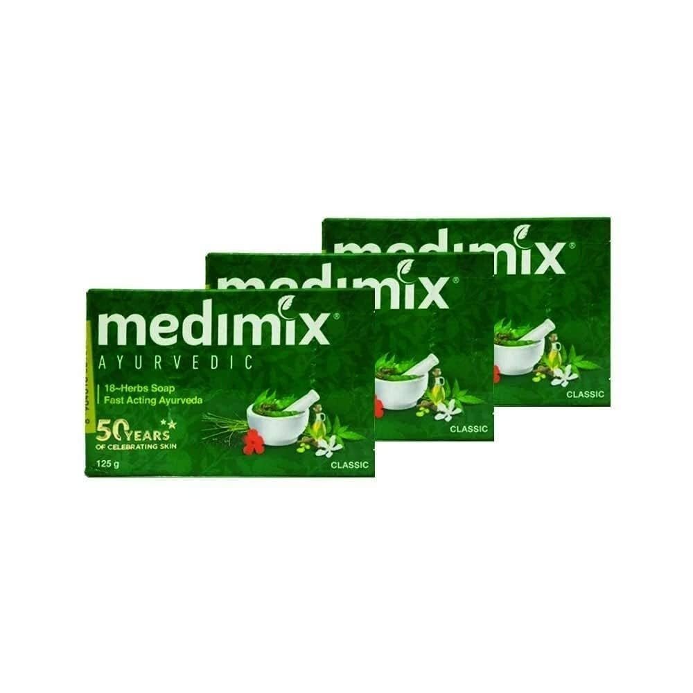 Medimix Real Ayurvedic Soap 125g (Pack of 3) – Natural Herbal Cleansing Bar - görsel 1