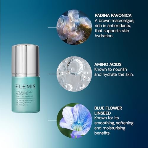 ELEMIS Pro-Collagen Advanced Eye Treatment – Lightweight Anti-Wrinkle Eye Serum for Firm, Smooth & Hydrated Skin, 0.5 Fl Oz Avelisse