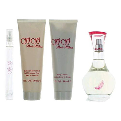 Paris Hilton Can Can for Women Gift Set – Eau de Parfum, Lotion, Shower Gel & Perfume Stick