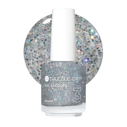 Dazzle Dry Nail Lacquer (Step 3) - Diamond - Holographic Micro-Glitter Top Coat, 0.5 fl oz Avelisse