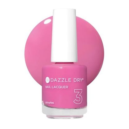 Dazzle Dry Nail Lacquer (Step 3) - Cherry Parfait - Medium Bright Pink with Raspberry Undertones, Full Coverage Cream, 0.5 fl oz Avelisse