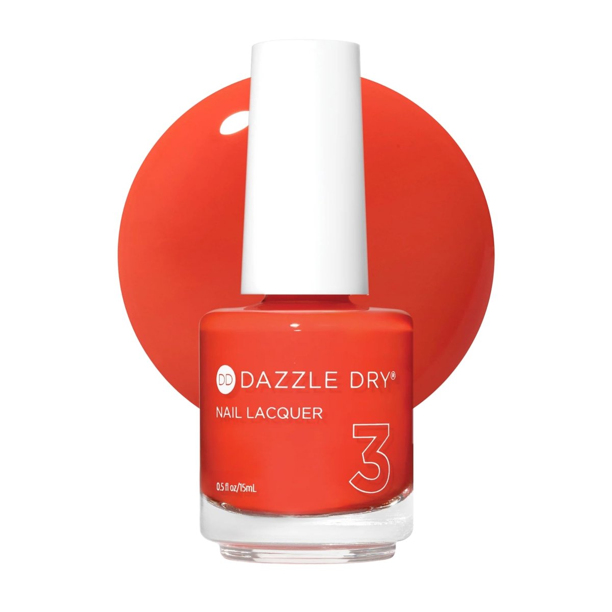 Dazzle Dry Nail Lacquer (Step 3) - Red Hot Chili - Bright Orangey Red Cream Nail Polish - 0.5 fl oz Avelisse