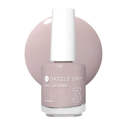 Dazzle Dry Nail Lacquer (Step 3) - Broadway Beige - Cool Medium Greige with Purple Undertones, Full Coverage Cream, 0.5 fl oz Avelisse