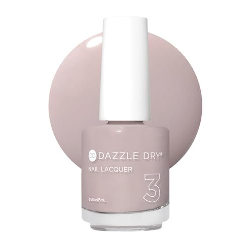 Dazzle Dry Nail Lacquer (Step 3) - Broadway Beige - Cool Medium Greige with Purple Undertones, Full Coverage Cream, 0.5 fl oz Avelisse
