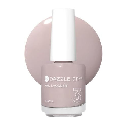 Dazzle Dry Nail Lacquer (Step 3) - Broadway Beige - Cool Medium Greige with Purple Undertones, Full Coverage Cream, 0.5 fl oz Avelisse