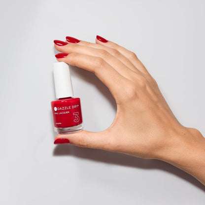 Dazzle Dry Nail Lacquer (Step 3) - Rapid Red - Full Coverage Classic True Red, 0.5 fl oz Avelisse