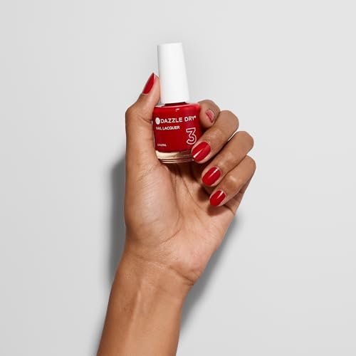 Dazzle Dry Nail Lacquer (Step 3) - Rapid Red - Full Coverage Classic True Red, 0.5 fl oz Avelisse