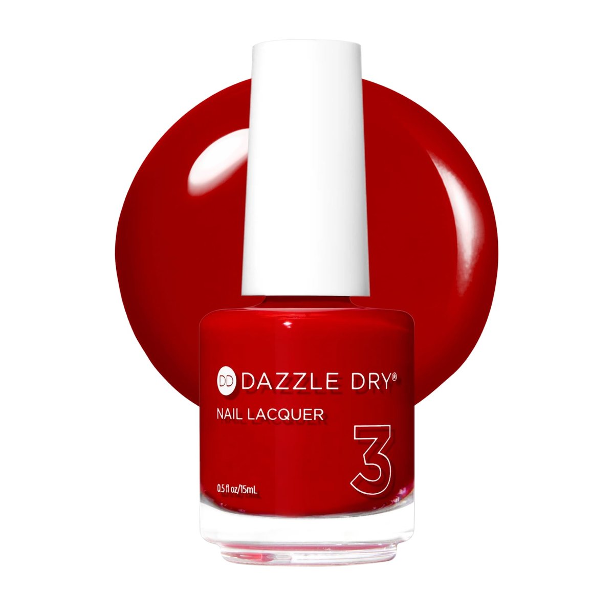 Dazzle Dry Nail Lacquer (Step 3) - Rapid Red - Full Coverage Classic True Red, 0.5 fl oz Avelisse