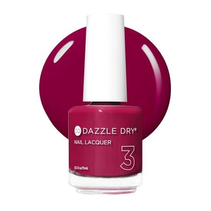 Dazzle Dry Nail Lacquer (Step 3) - Raspberry Rush - Long-Lasting Vegan Nail Polish, 0.5 fl oz Avelisse