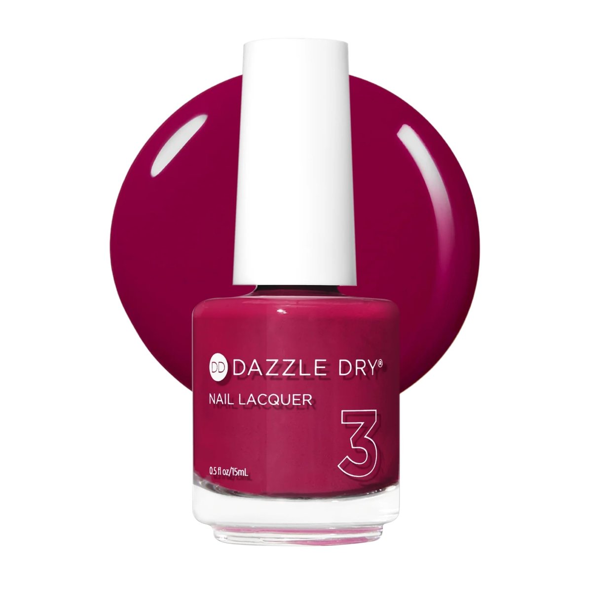 Dazzle Dry Nail Lacquer (Step 3) - Raspberry Rush - Long-Lasting Vegan Nail Polish, 0.5 fl oz Avelisse