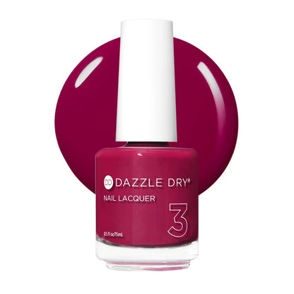 Dazzle Dry Nail Lacquer (Step 3) - Raspberry Rush - Long-Lasting Vegan Nail Polish, 0.5 fl oz Avelisse