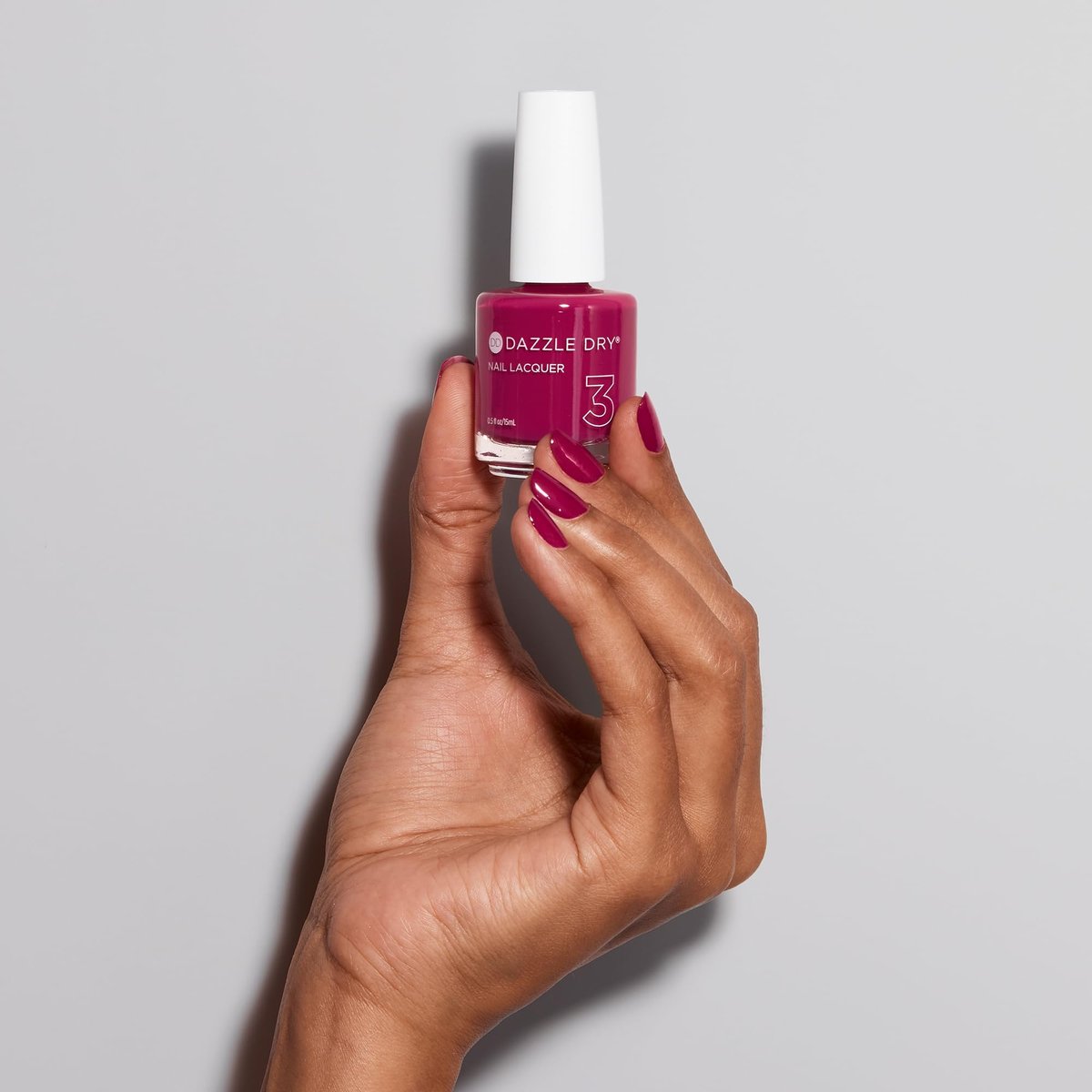 Dazzle Dry Nail Lacquer (Step 3) - Raspberry Rush - Long-Lasting Vegan Nail Polish, 0.5 fl oz Avelisse