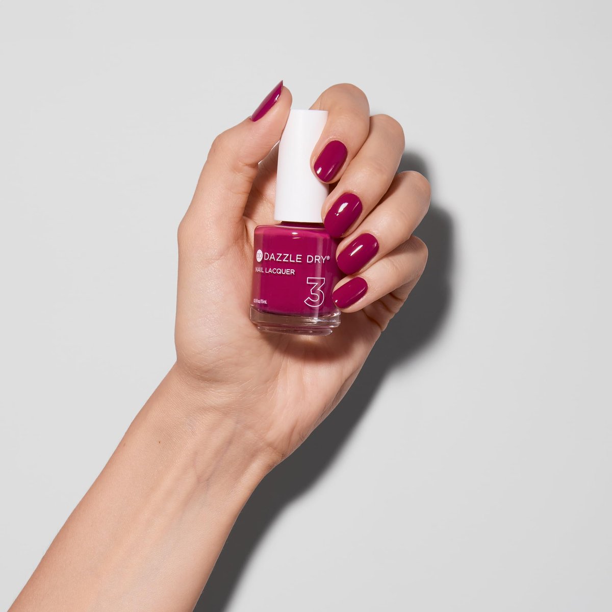 Dazzle Dry Nail Lacquer (Step 3) - Raspberry Rush - Long-Lasting Vegan Nail Polish, 0.5 fl oz Avelisse