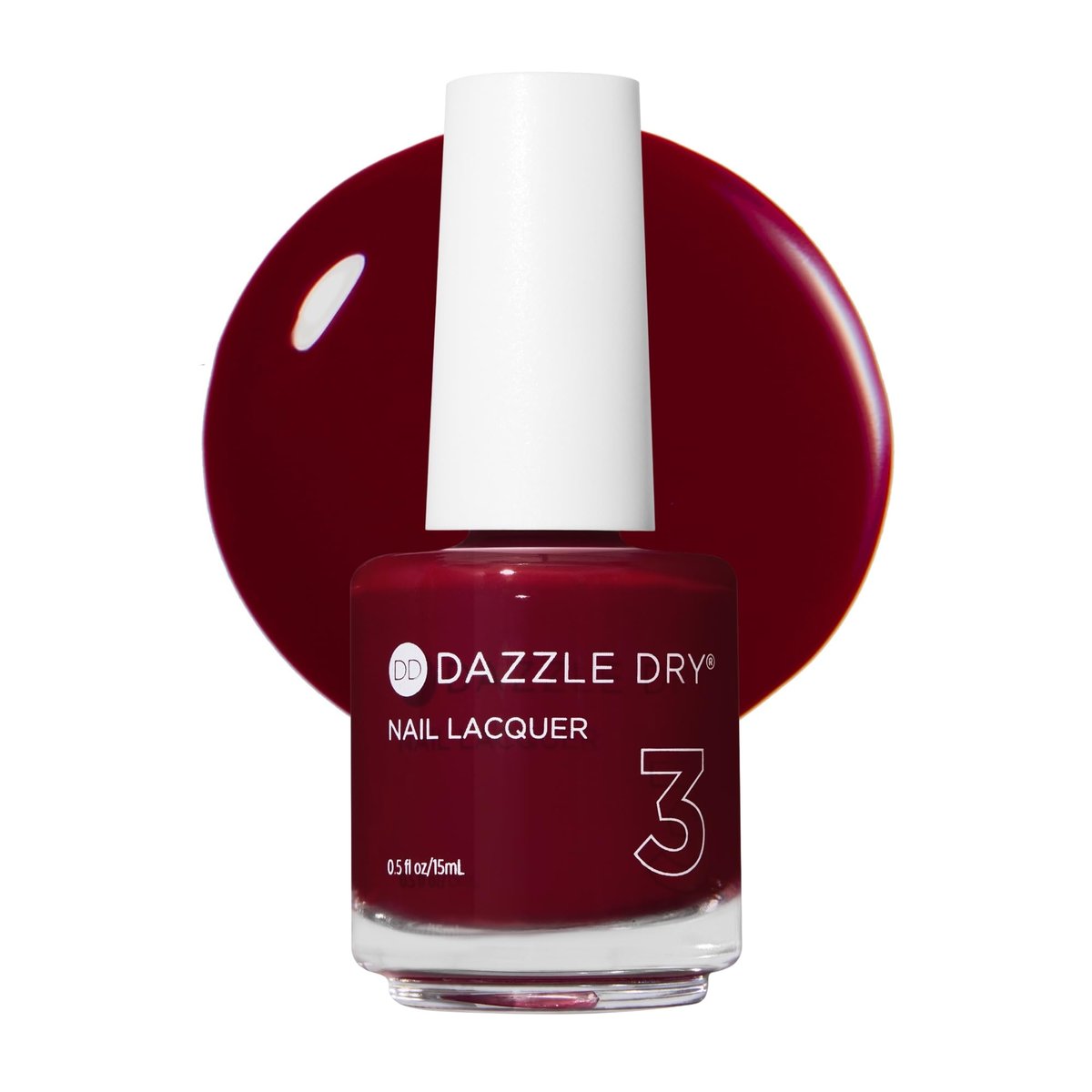 Dazzle Dry Nail Lacquer (Step 3) - Fast Track Cherry - Classic Cherry Red Nail Polish, Full Coverage Cream, 0.5 fl oz Avelisse