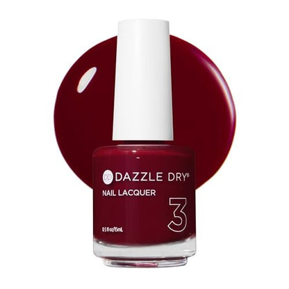 Dazzle Dry Nail Lacquer (Step 3) - Fast Track Cherry - Classic Cherry Red Nail Polish, Full Coverage Cream, 0.5 fl oz Avelisse