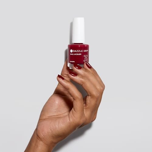 Dazzle Dry Nail Lacquer (Step 3) - Fast Track Cherry - Classic Cherry Red Nail Polish, Full Coverage Cream, 0.5 fl oz Avelisse