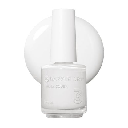 Dazzle Dry Nail Lacquer (Step 3) - White Lightning - True Stark White Full Coverage Cream, 0.5 fl oz Avelisse