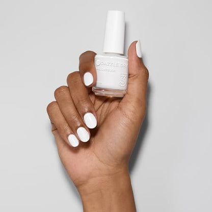 Dazzle Dry Nail Lacquer (Step 3) - White Lightning - True Stark White Full Coverage Cream, 0.5 fl oz Avelisse