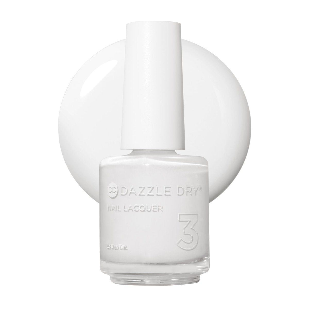Dazzle Dry Nail Lacquer (Step 3) - White Lightning - True Stark White Full Coverage Cream, 0.5 fl oz Avelisse