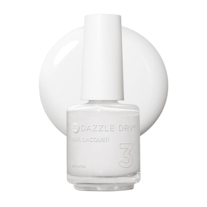 Dazzle Dry Nail Lacquer (Step 3) - White Lightning - True Stark White Full Coverage Cream, 0.5 fl oz Avelisse