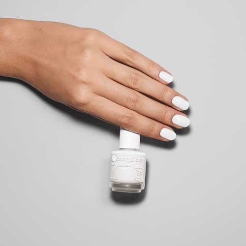 Dazzle Dry Nail Lacquer (Step 3) - White Lightning - True Stark White Full Coverage Cream, 0.5 fl oz Avelisse