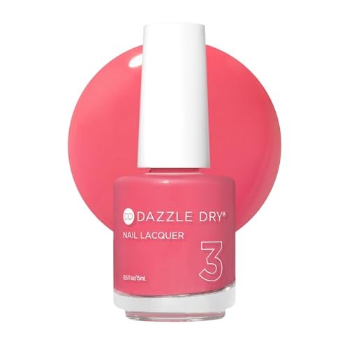 Dazzle Dry Nail Lacquer (Step 3) - Carnival Coral - Bright Punchy Coral Full Coverage Cream - 0.5 fl oz Avelisse