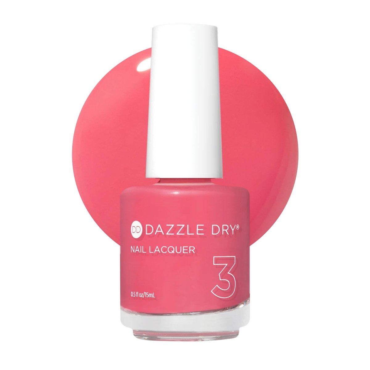 Dazzle Dry Nail Lacquer (Step 3) - Carnival Coral - Bright Punchy Coral Full Coverage Cream - 0.5 fl oz Avelisse