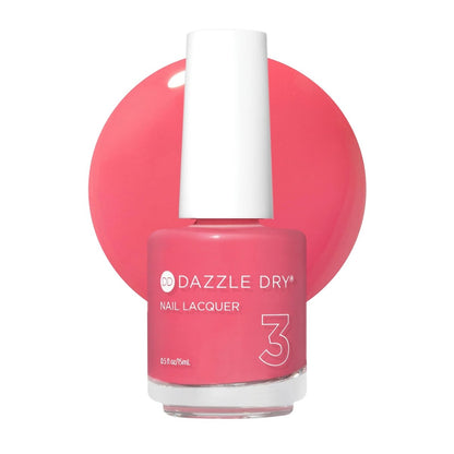 Dazzle Dry Nail Lacquer (Step 3) - Carnival Coral - Bright Punchy Coral Full Coverage Cream - 0.5 fl oz Avelisse