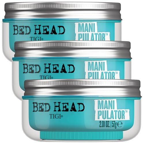 TIGI Bed Head Manipulator Hair Putty 3-Pack – Firm Hold Paste, Frizz Control, Anti-Humidity, Tropical Fruit Fragrance, 2.01 oz Each Avelisse