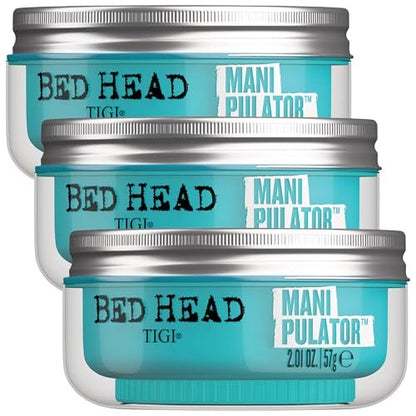TIGI Bed Head Manipulator Hair Putty 3-Pack – Firm Hold Paste, Frizz Control, Anti-Humidity, Tropical Fruit Fragrance, 2.01 oz Each Avelisse