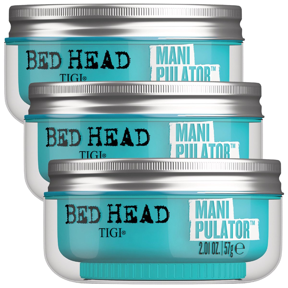 TIGI Bed Head Manipulator Hair Putty 3-Pack – Firm Hold Paste, Frizz Control, Anti-Humidity, Tropical Fruit Fragrance, 2.01 oz Each Avelisse