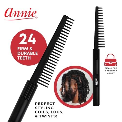Annie Twist Comb #10 – Black Plastic Hair Comb for Styling & Detangling - görsel 3