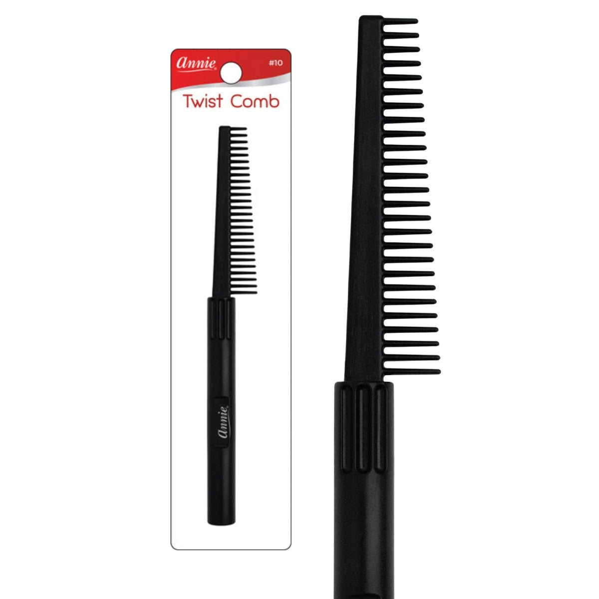 Annie Twist Comb #10 – Black Plastic Hair Comb for Styling & Detangling - görsel 2