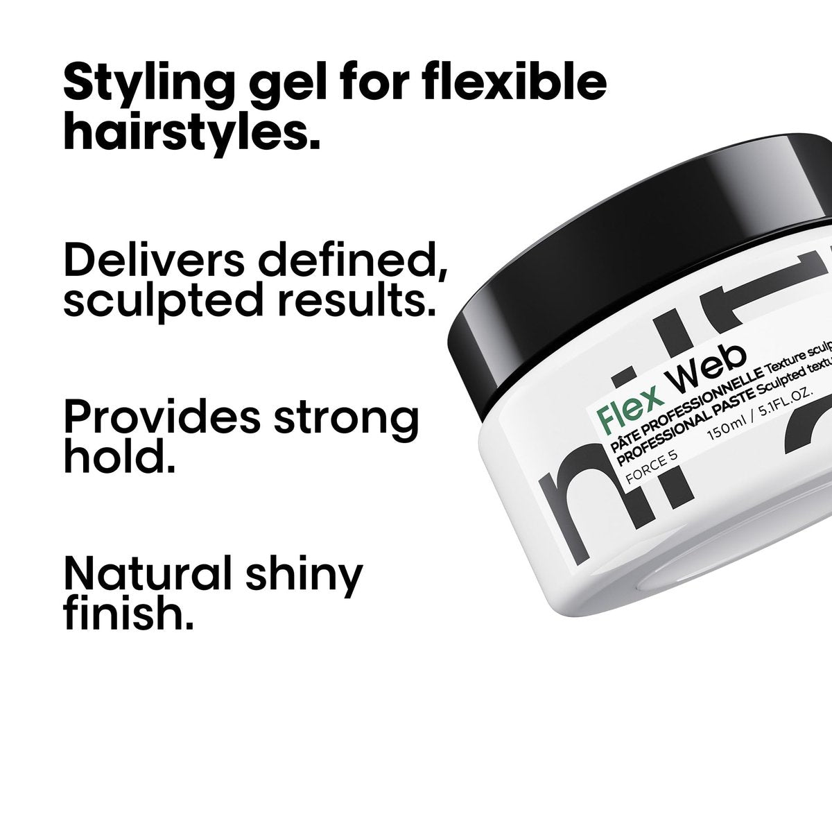 L'Oréal Professionnel Paris Flex Web Texture Paste - Strong Hold Pomade & Styling Gel for All Hair Types (5.1 Fl Oz) Avelisse